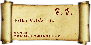 Holka Valéria névjegykártya